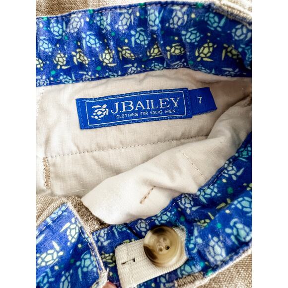 J. Bailey Boys Linen Blend Shorts Size 7 Tan Beige‎ Dressy Lightweight - Picture 3 of 5